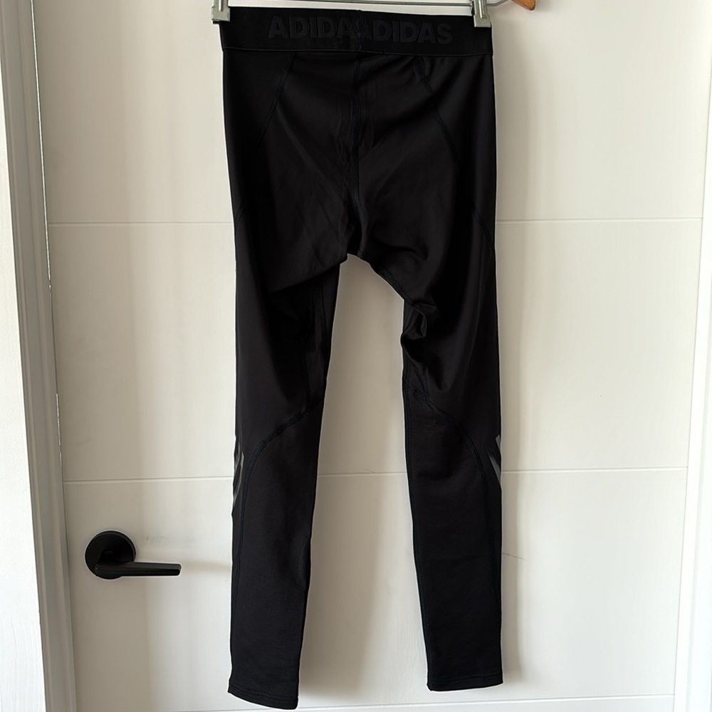 Adidas Womens Size M Alphaskin Climalite Crop Leggings Black - Picture 8 of 8
